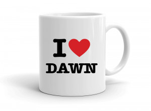"I love DAWN" mug