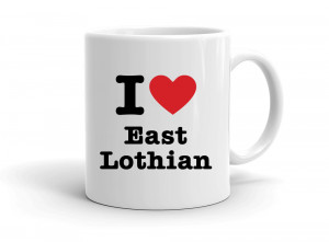 "I love East Lothian" mug