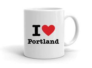 "I love Portland" mug