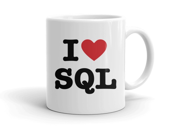 "I love SQL" mug