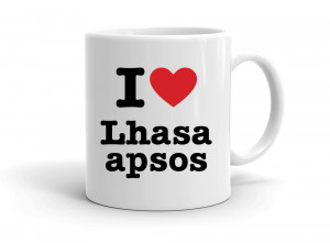 "I love Lhasa apsos" mug