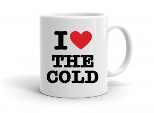 "I love THE COLD" mug