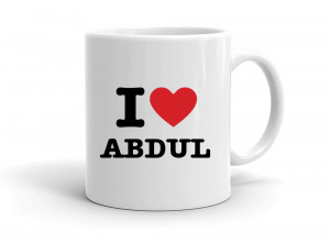 "I love ABDUL" mug
