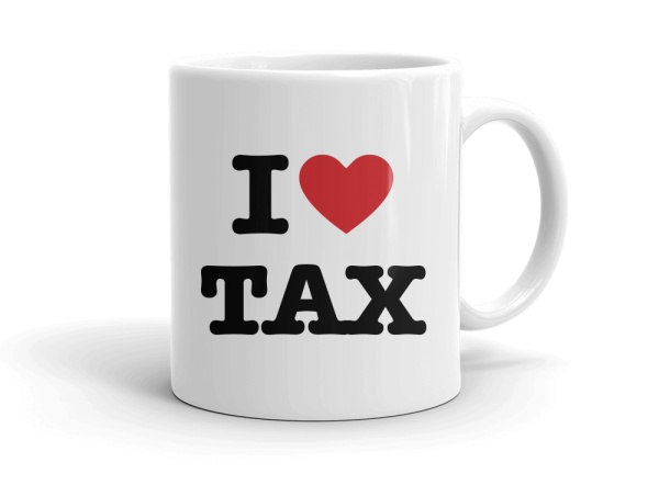 "I love TAX" mug