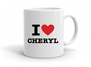 "I love CHERYL" mug