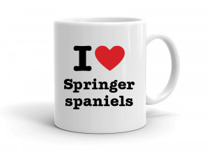 "I love Springer spaniels" mug