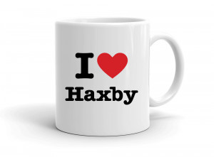 "I love Haxby" mug