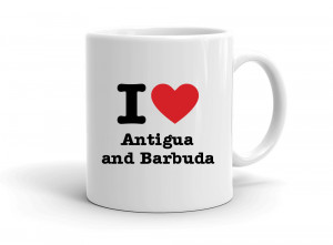 "I love Antigua and Barbuda" mug