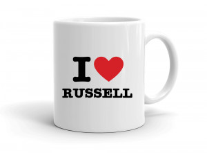 "I love RUSSELL" mug