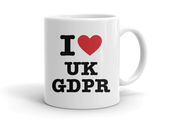 "I love UK GDPR" mug