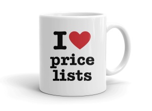 I love price lists